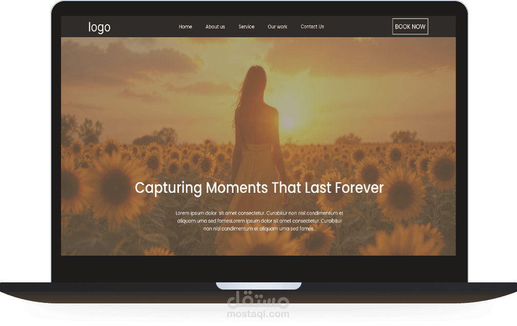 تصميم صفحة هبوط لمصور فوتوغرافي
