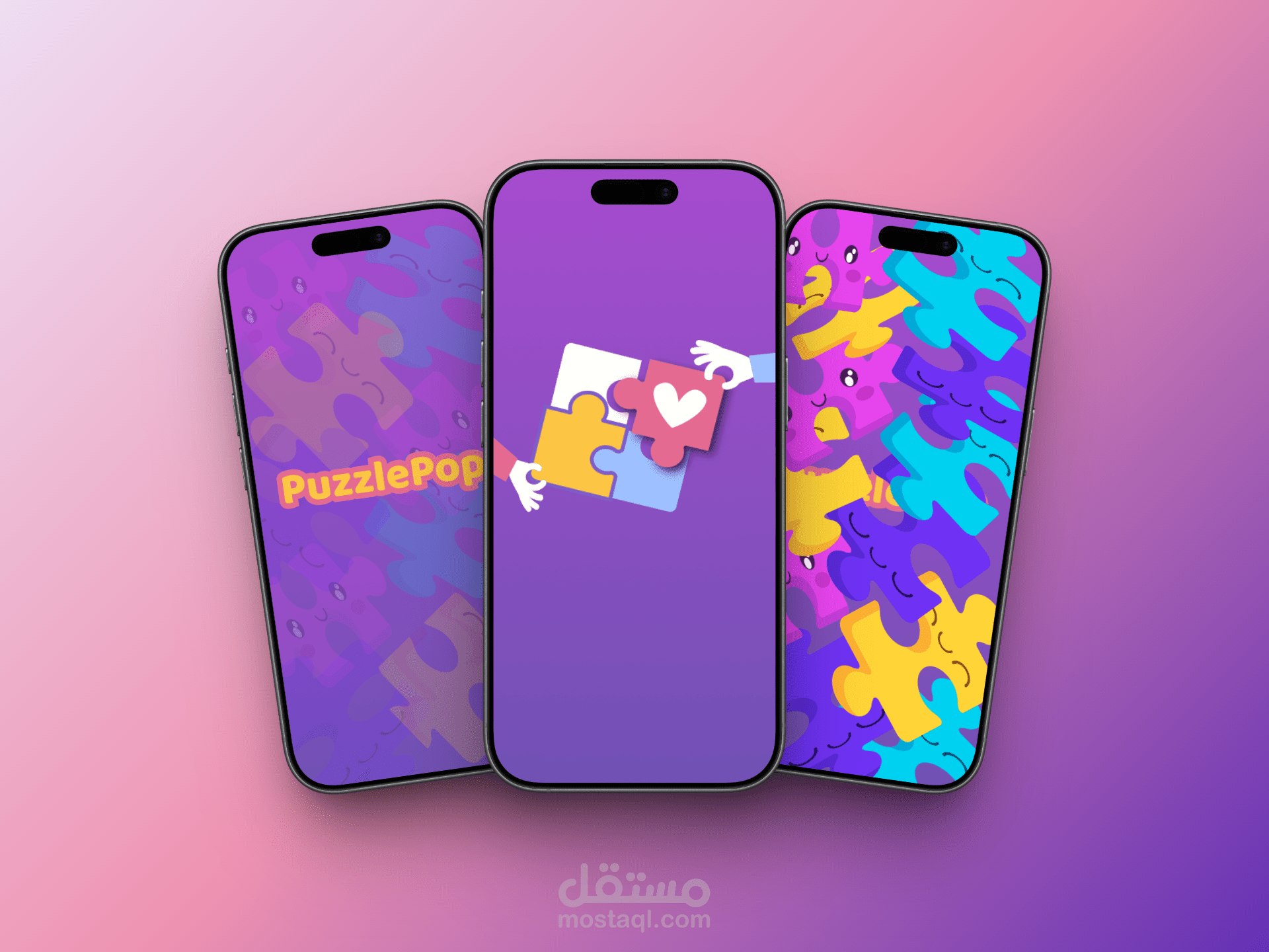 تصميم واجهات لعبة بازل موبايل بأسلوب عصري وجذاب