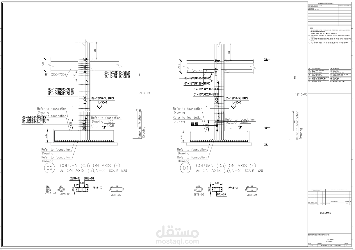 Shop Drawings - columns details