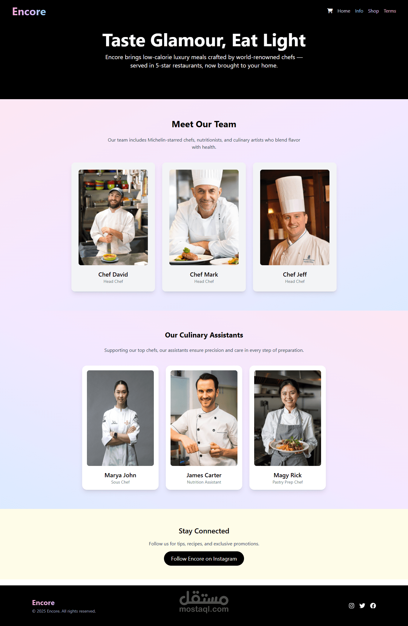 Encore - Low-Calorie Food Brand Website