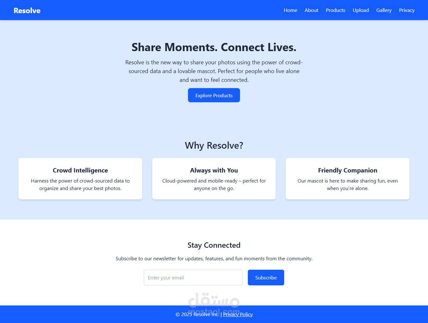 Resolve - Photo Sharing Website for Solo Users