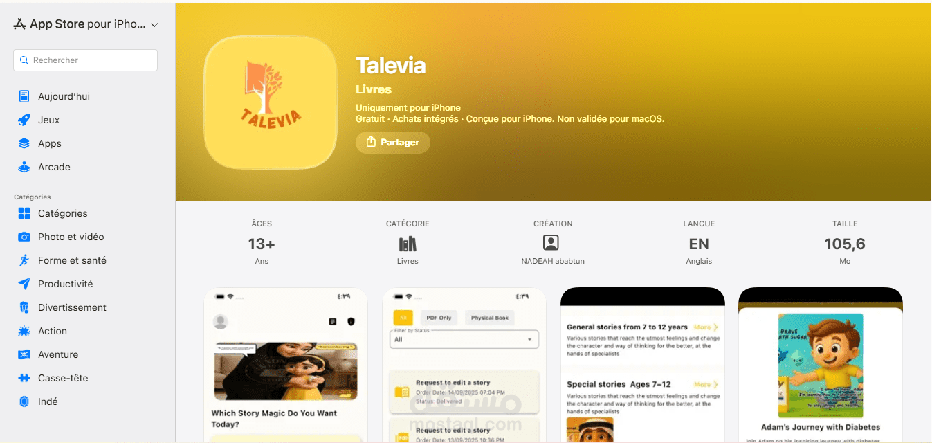 Talevia (تطبيق لبيع قصص الاطفال )