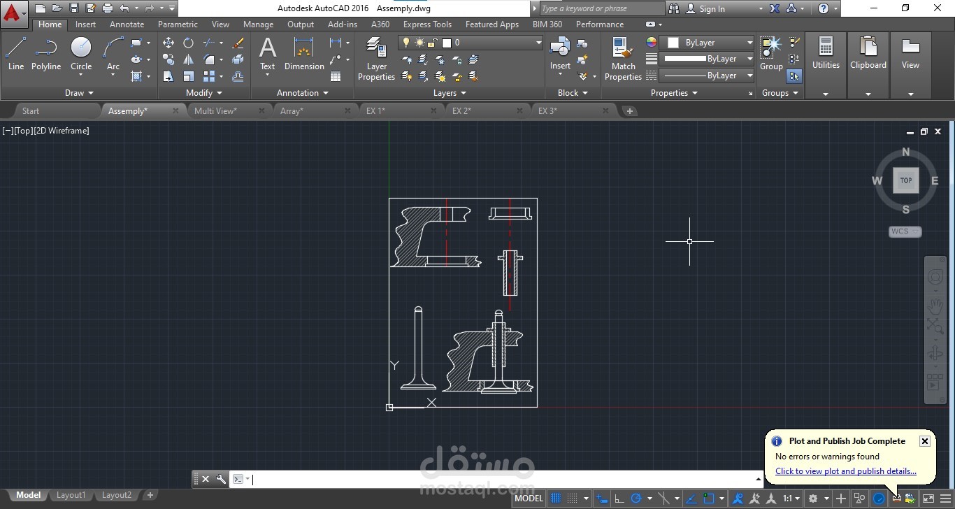 رسم وتصميم ميكانيكي باستخدام AutoCAD بدقة عالية