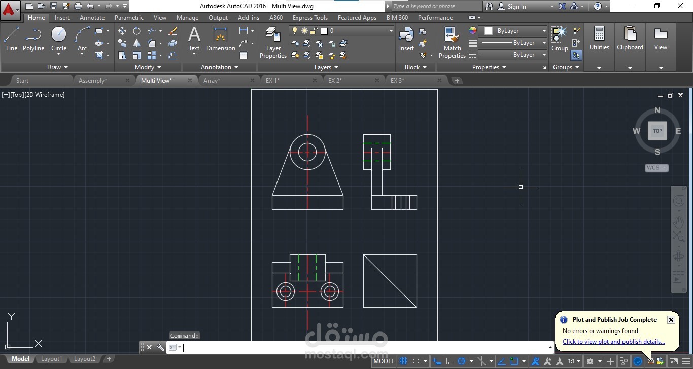 رسم وتصميم ميكانيكي باستخدام AutoCAD بدقة عالية