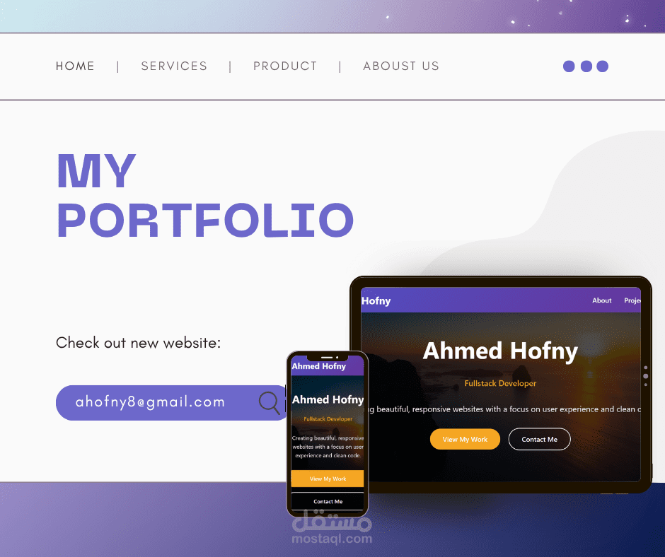 تصميم Portfolio | بإستخدام HTML , CSS