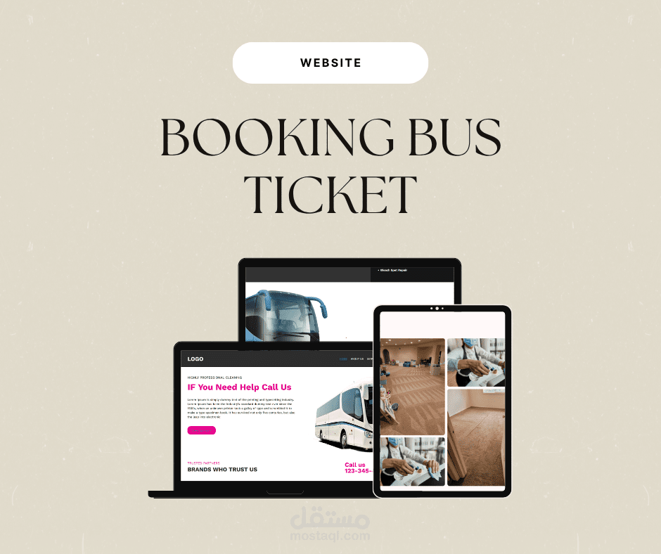 تصميم وتطوير صفحة هبوط لشركة اتوبيسات باستخدام HTML، CSS، Bootstrap، JavaScript
