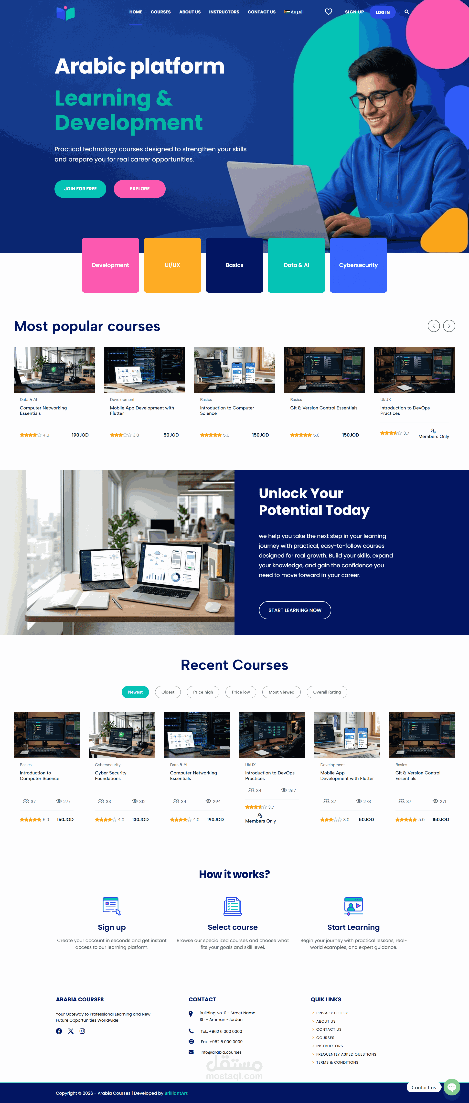 Arabic courses platform