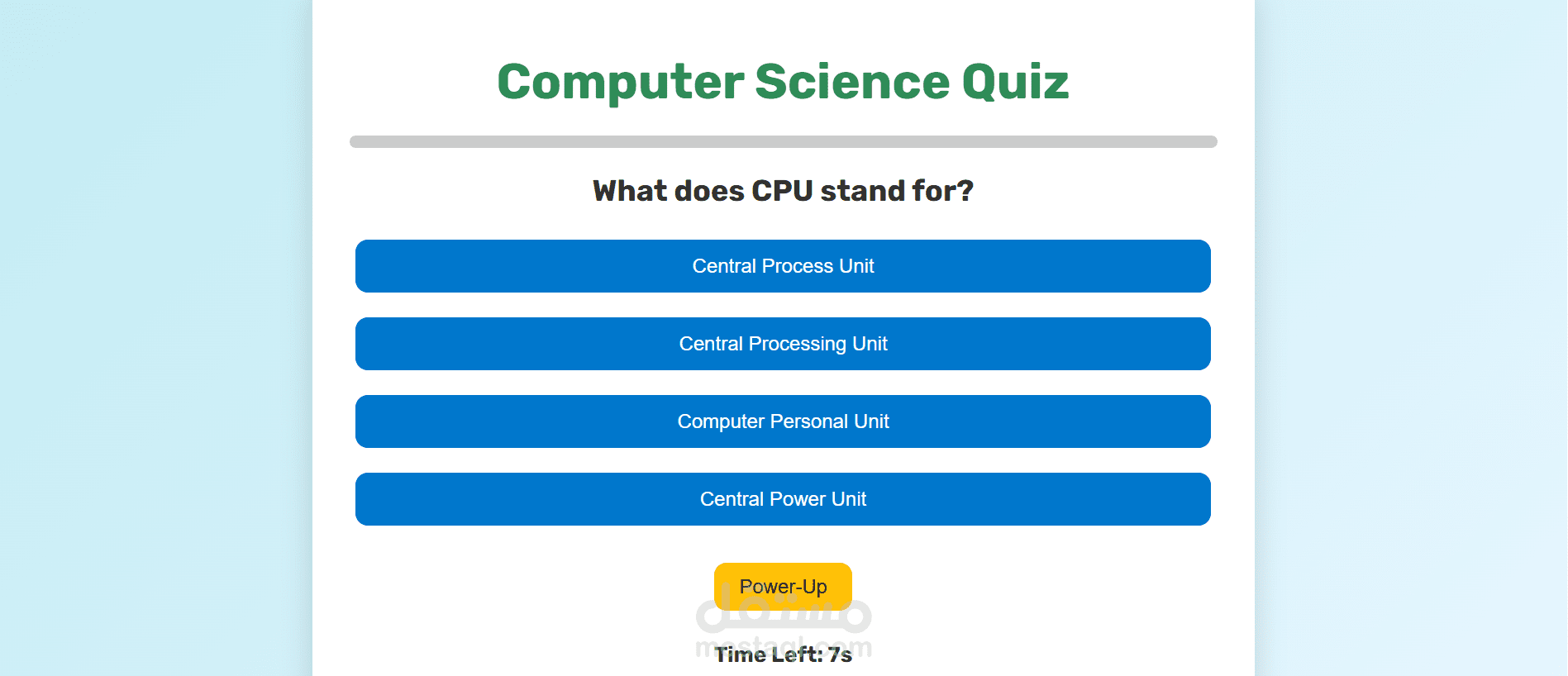 Interactive Computer Science Quiz Website
