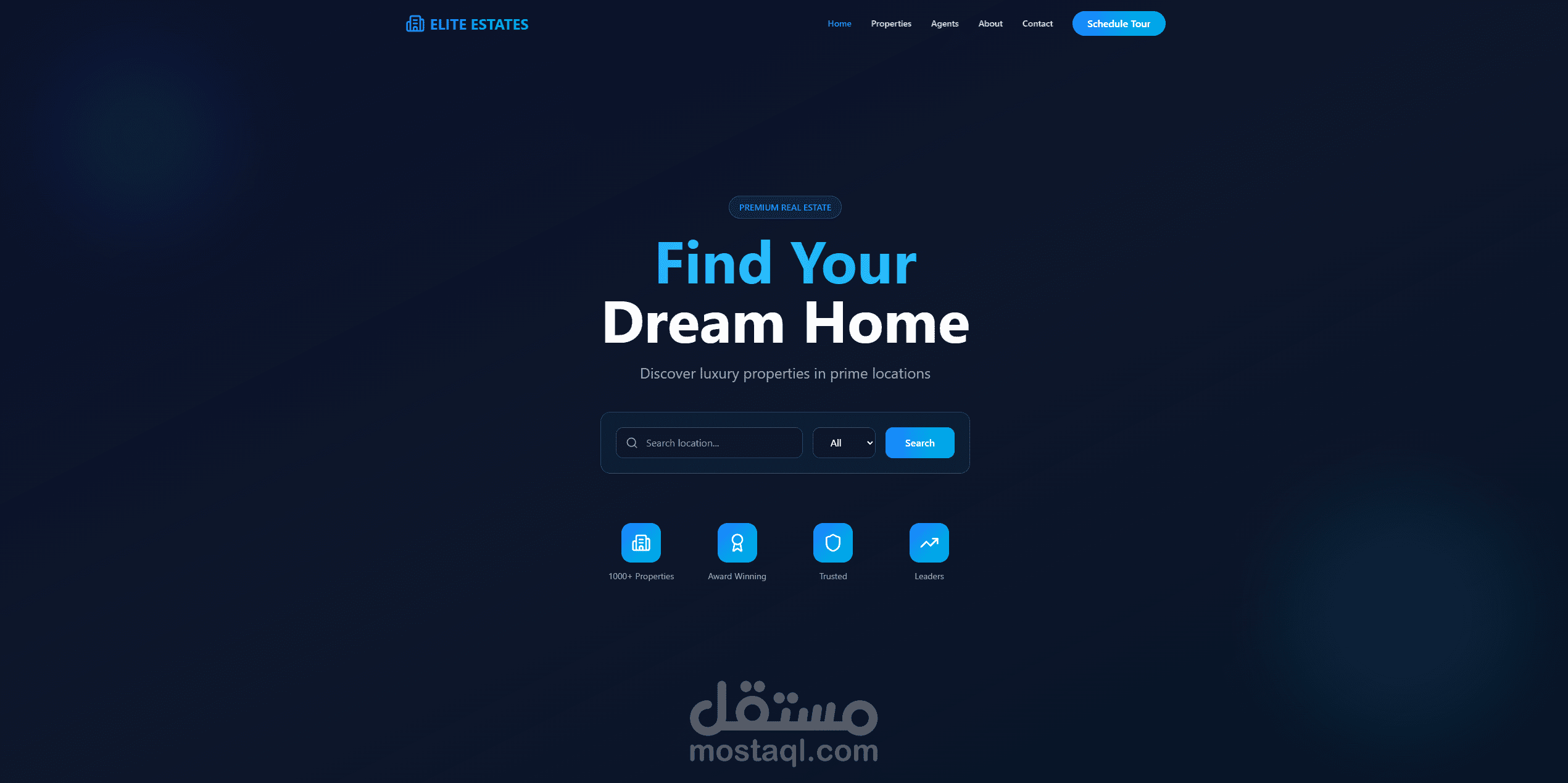 وكيل عقارات / موقع إلكتروني للتأجير