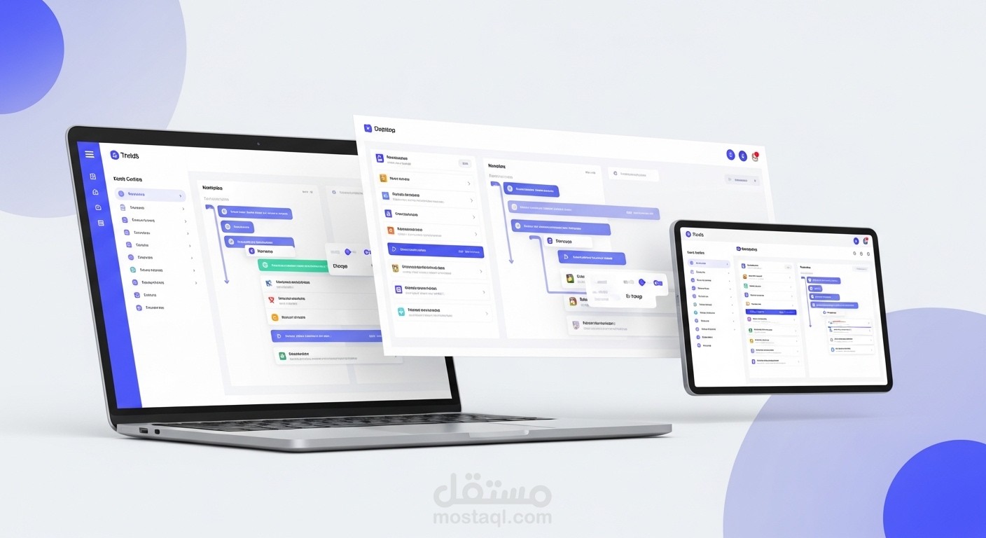 موقع إدارة مهام (Task Management) بواجهة تفاعلية حديثة