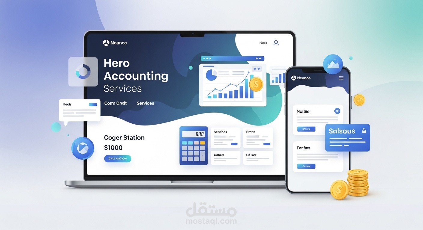 صفحة هبوط موقع محاسبي