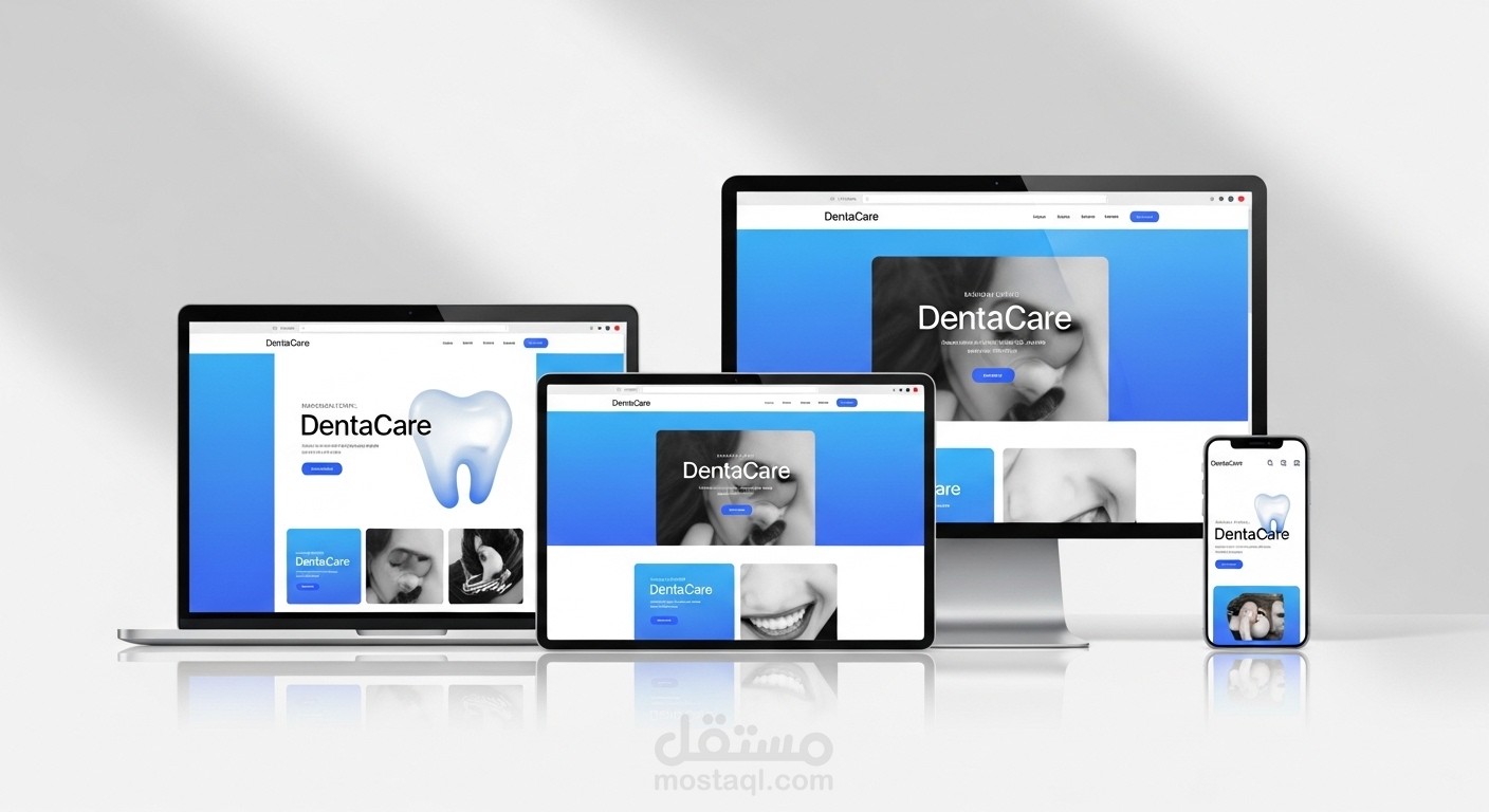 تطوير واجهة موقع حديثة لعيادة أسنان