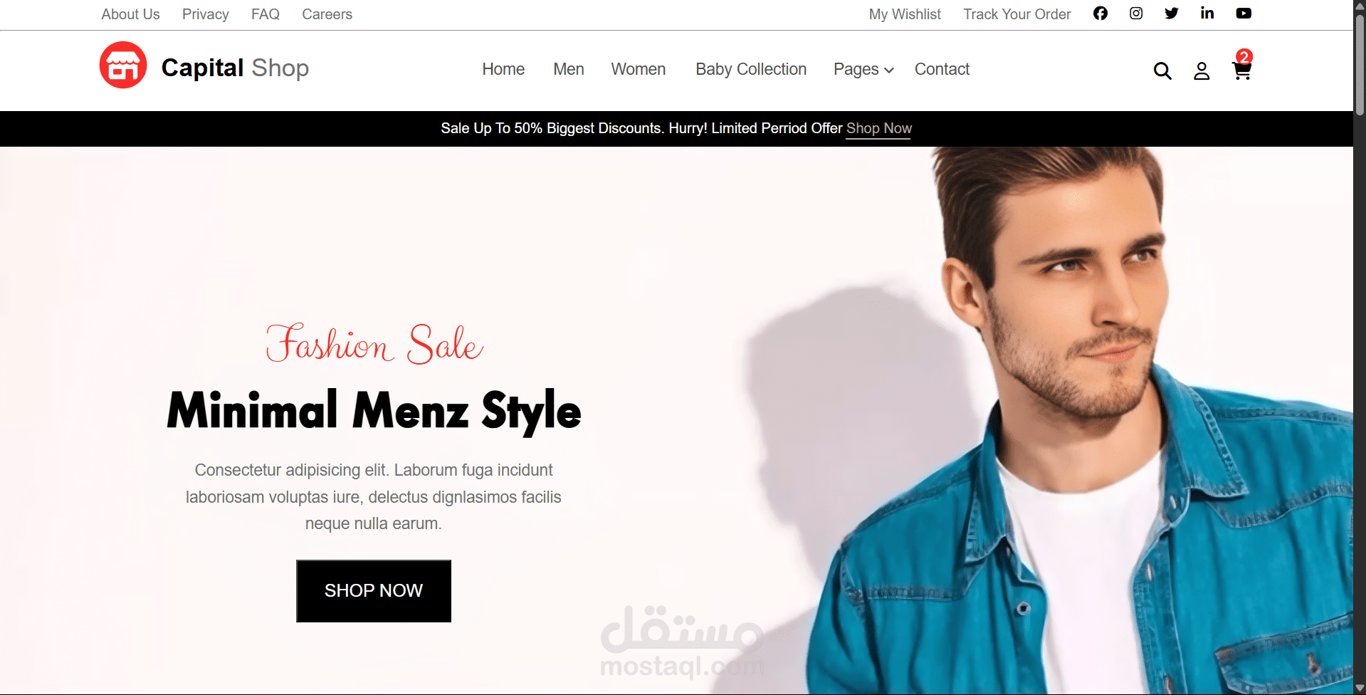 تصميم صفحة هبوط بسيطة لخدمة أعمال (Landing Page)