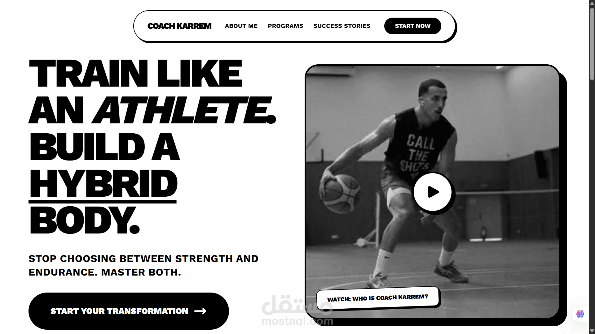 موقع مدرب شخصي احترافي