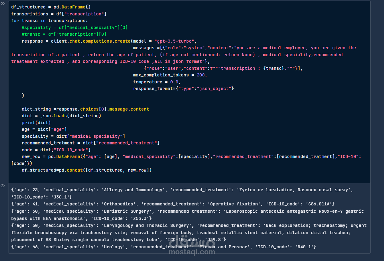 Organizing Medical Transcriptions with the OpenAI API