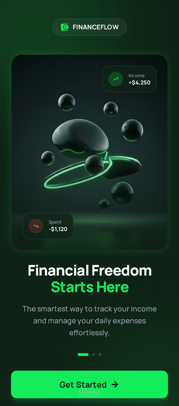 تطبيق FinanceFlow لإدارة المصاريف والميزانية الشخصية (Flutter Finance App)