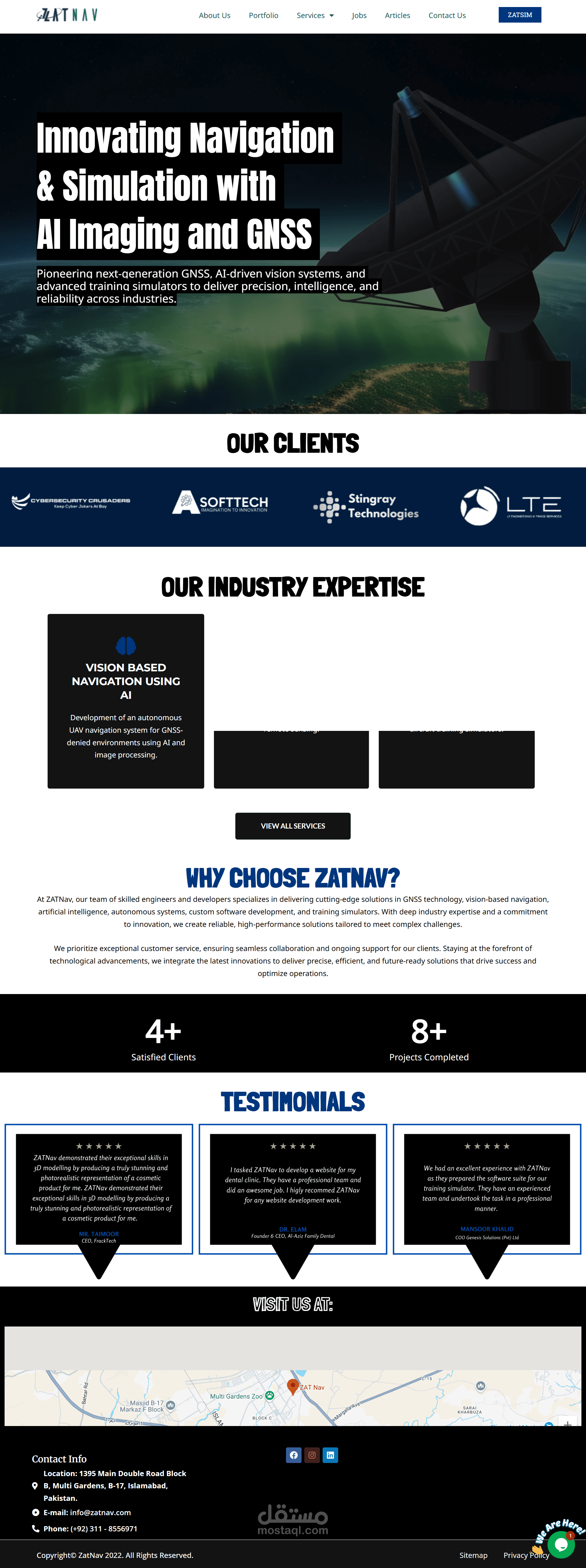 تصميم موقع لأنظمة الملاحة العالمية عبر الأقمار الصناعية