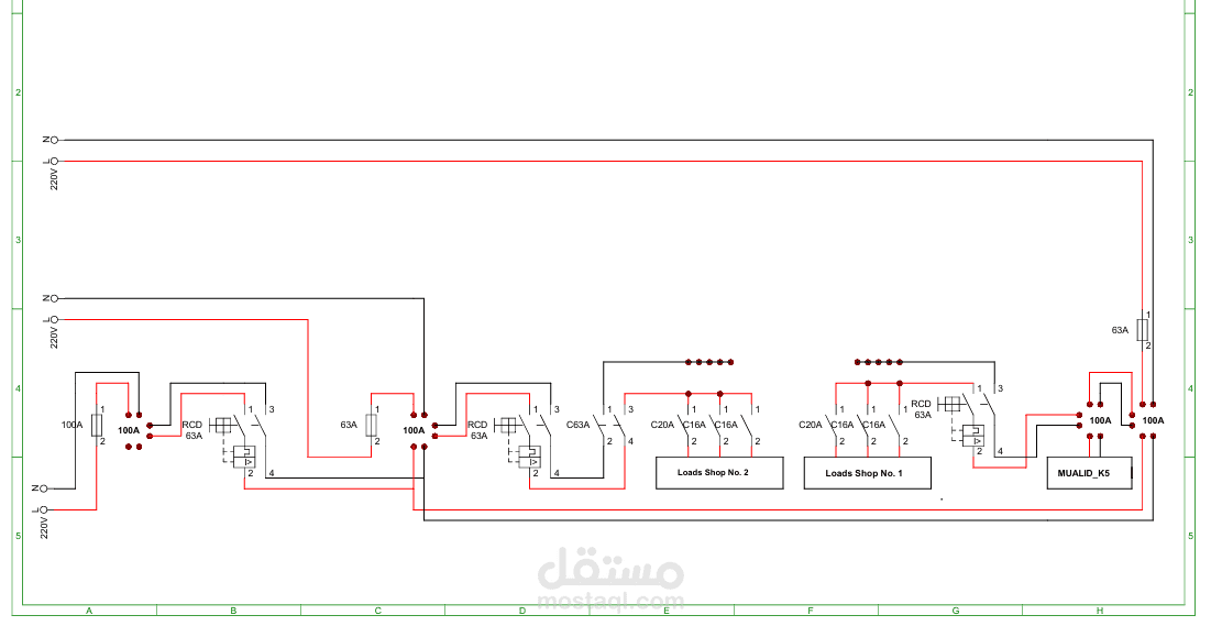 مخطط محلات تحويل من خط الى خط كهرباء وماطور