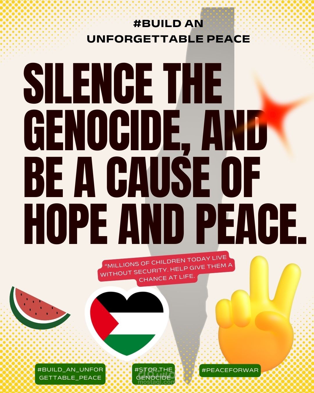 تصميم بوستر دعوة للسلام والتضامن (Hope and Peace)