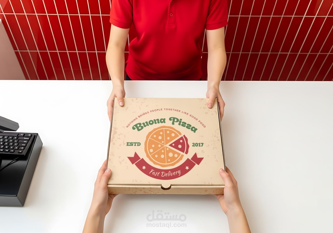 تصميم عبوة بيتزا احترافية + داي كت جاهز للطباعة