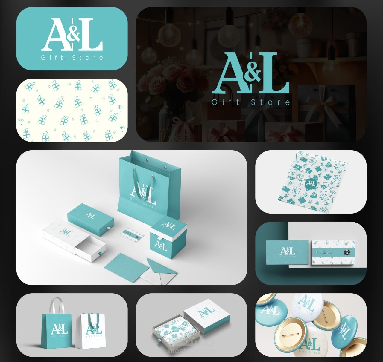 تصميم هوية بصرية لمتجر هدايا A&L