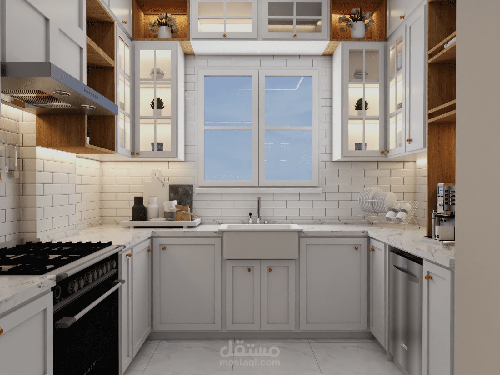 تصميم مطبخ نيو كلاسيك