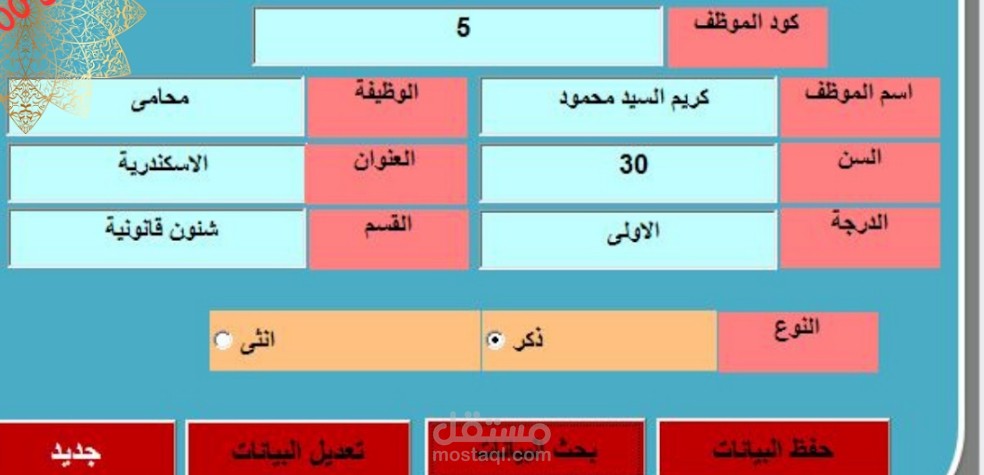 ادخال بيانات