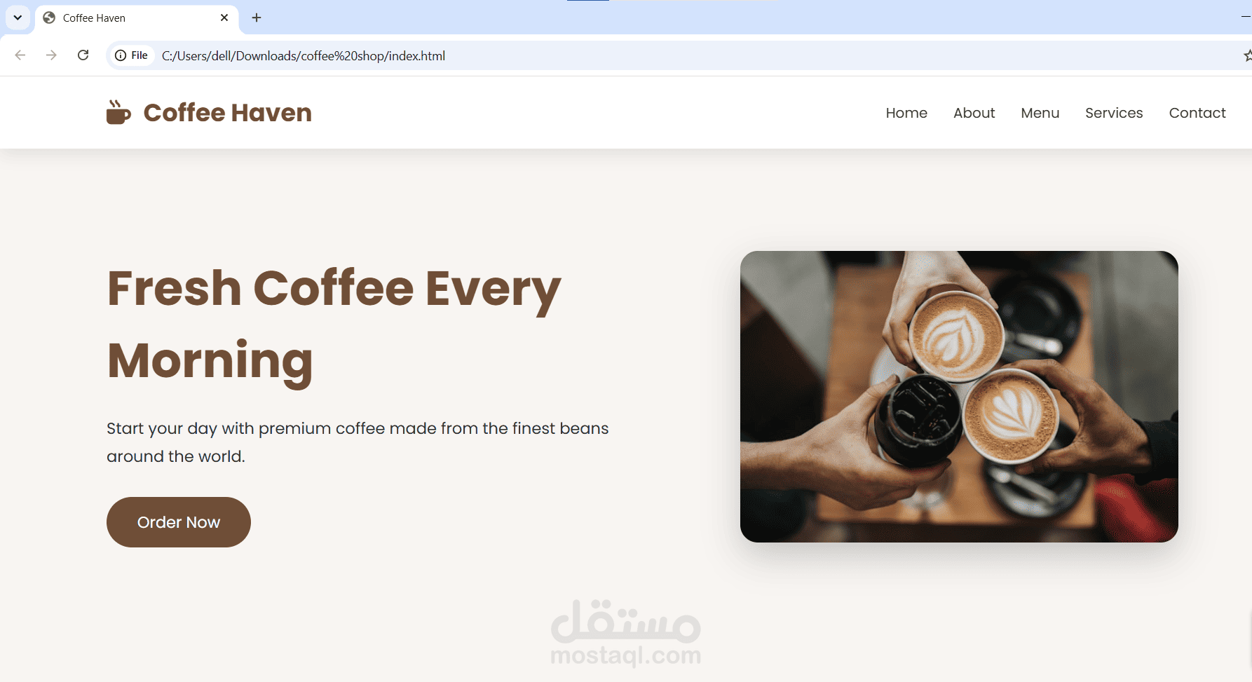Coffee Haven – Responsive Coffee Shop Landing Page
