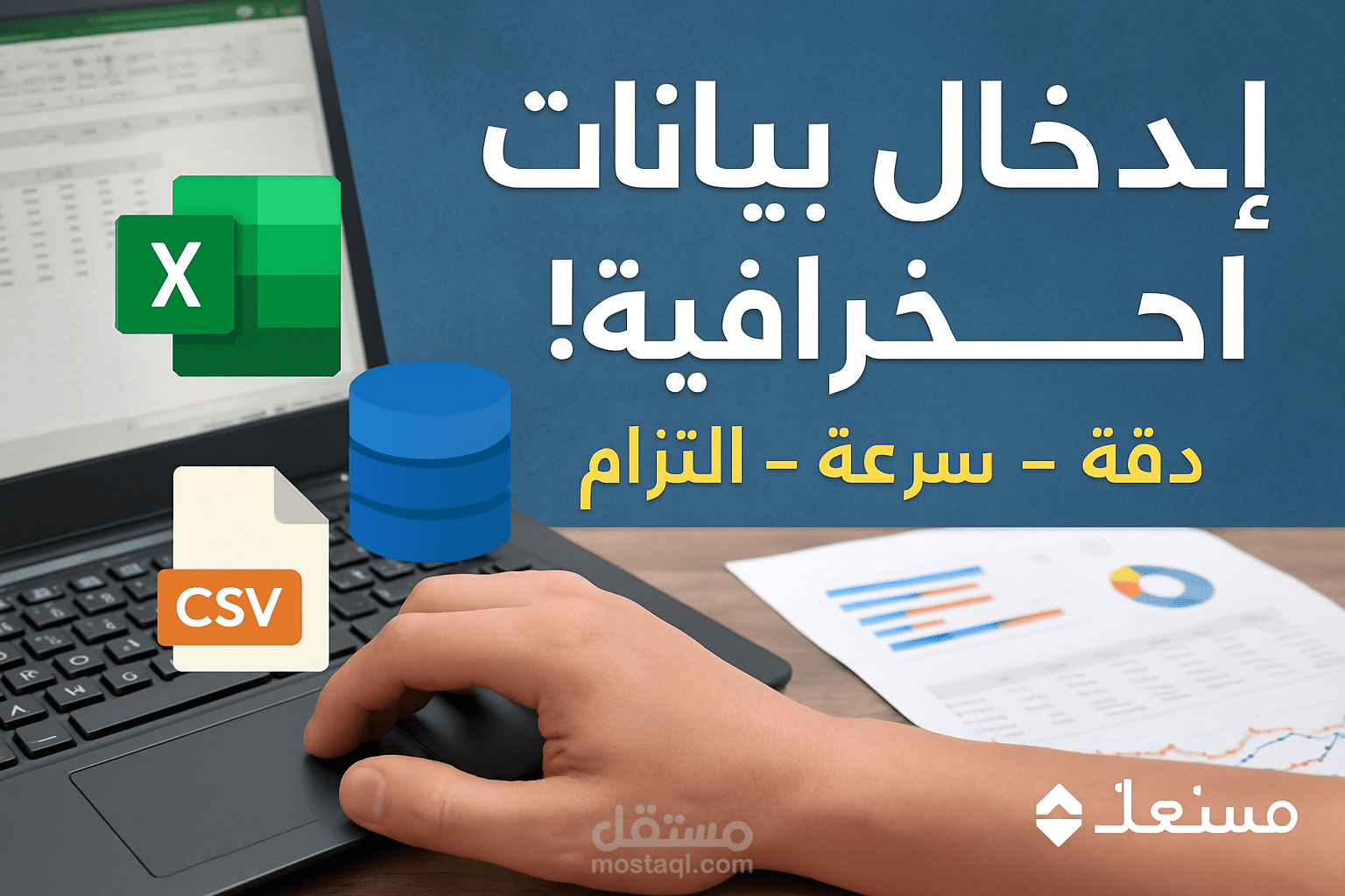 تنفيذ أعمال إدخال البيانات بدقة واحترافية باستخدام Excel وGoogle Sheets
