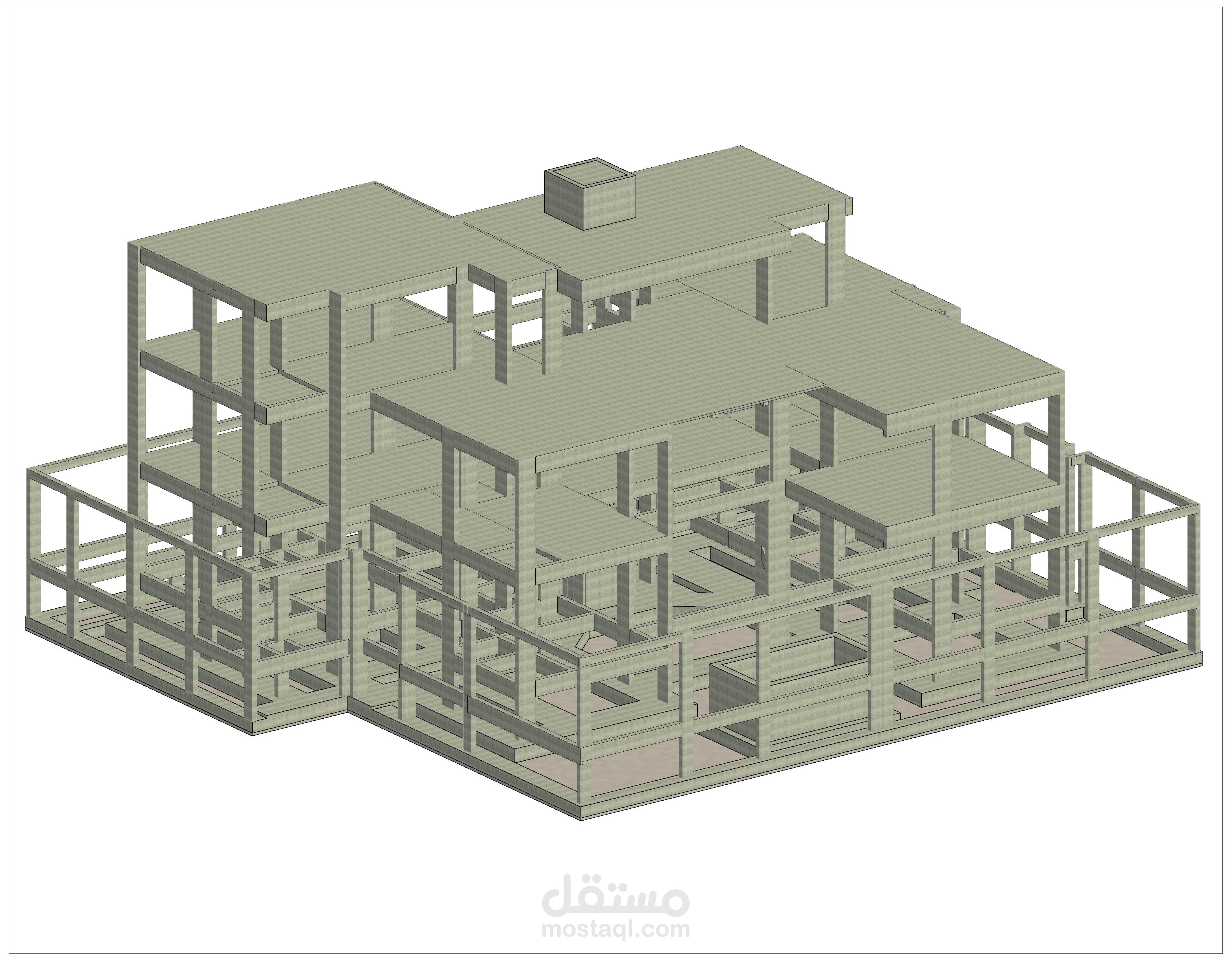 تصميم معماري وإنشائي متكامل لفيلا سكنية بمساحة( 729.262 م2) وفق الكود السعودي (SBC) – تصميم آمن واقتصادي-تقنية BIM