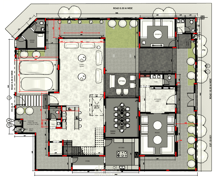 تصميم معماري وإنشائي متكامل لفيلا سكنية بمساحة( 558.072 م2) وفق الكود السعودي (SBC) – تصميم آمن واقتصادي-تقنية BIM