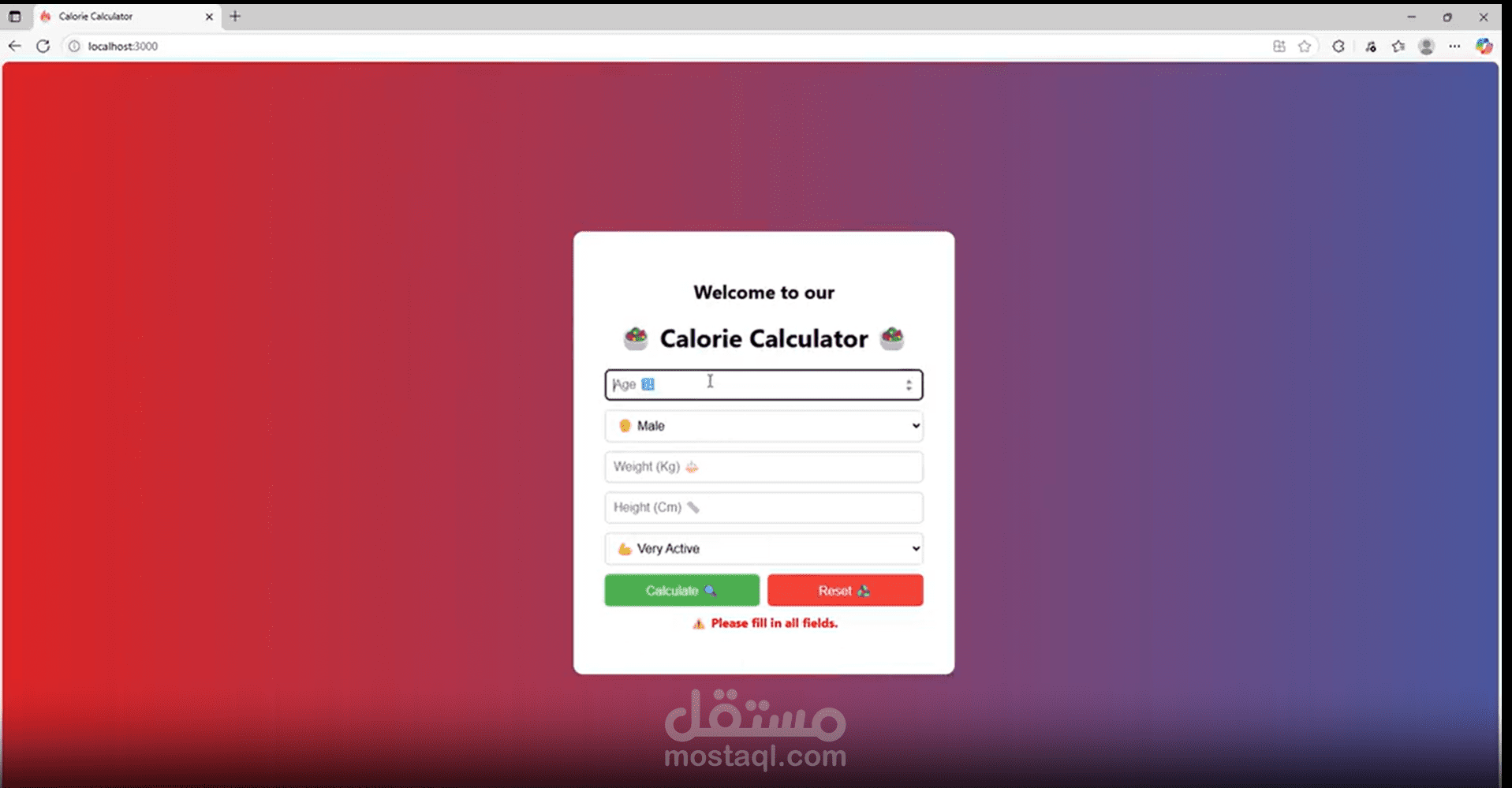 Calorie Calculator Web App
