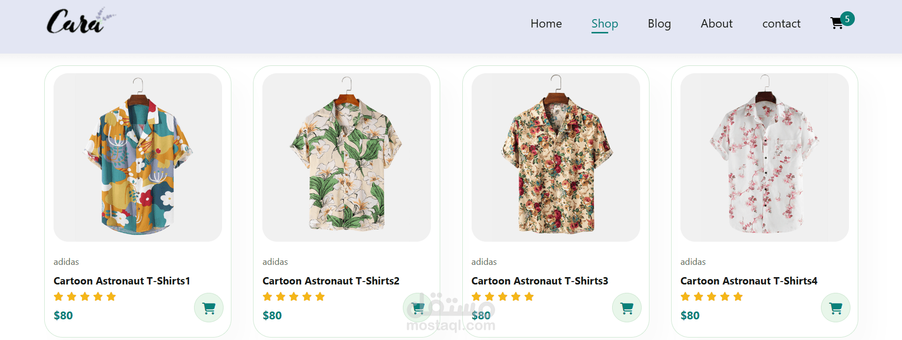 E-commerce using html , css , JavaScript with working cart