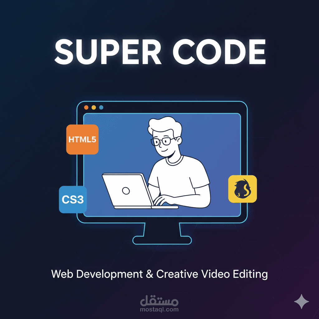 موقع بتصميم جذاب يسمى Super Code