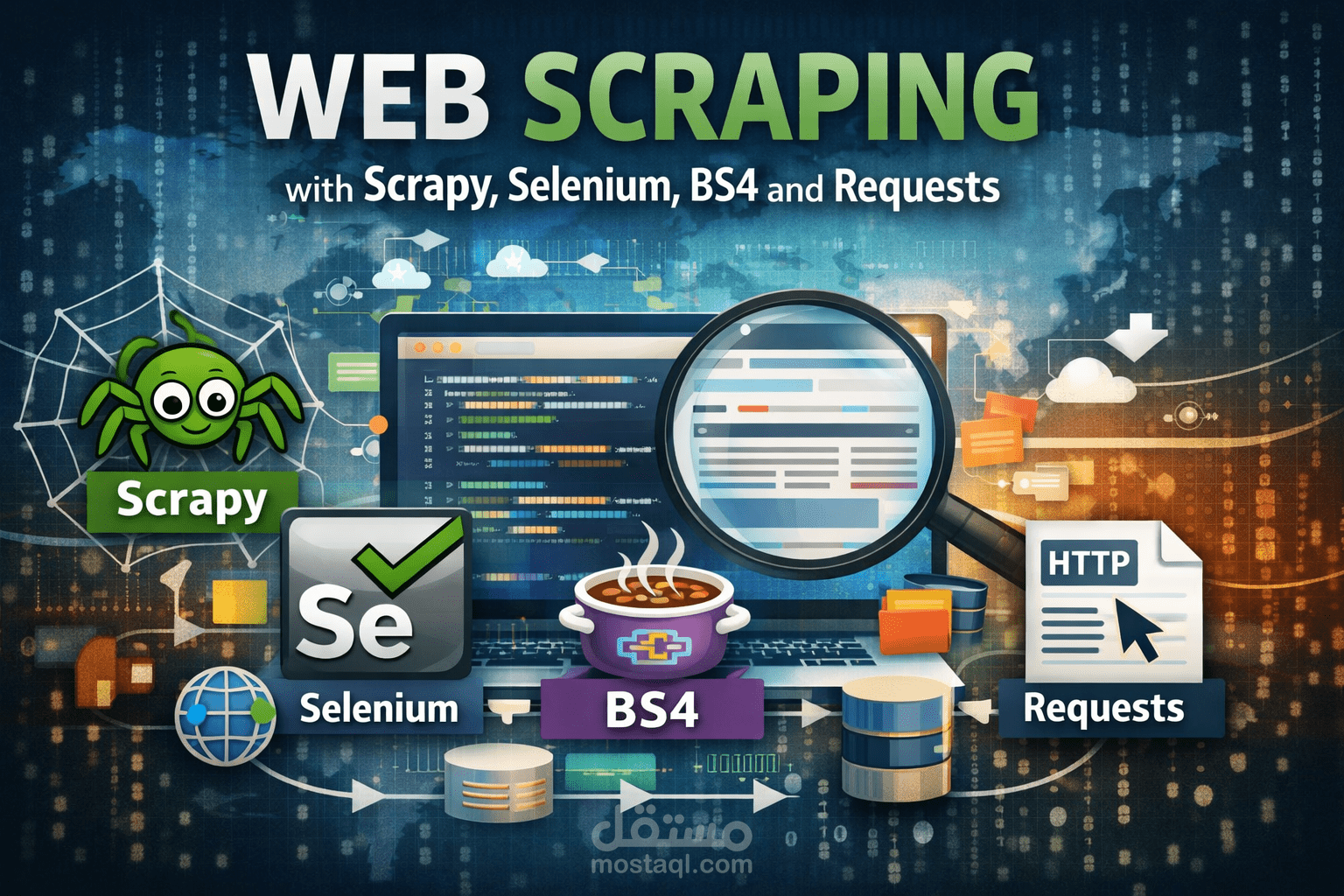 Web Scraping + NLP Analysis لمواقع الكتب باستخدام Python وScrapy
