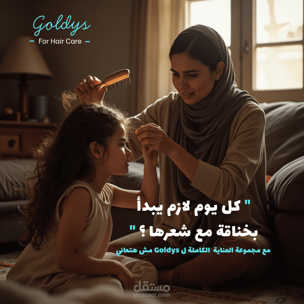 اعلان سوشيال ميديا ل شركة جولد لمنتجات الشعر