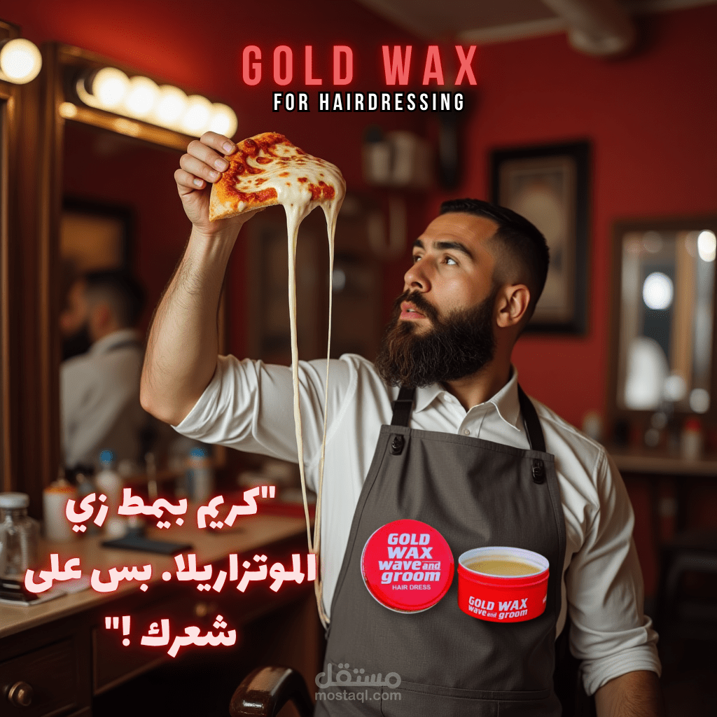 إعلان مبتكر لكريم تصفيف الشعر Gold Wax – "بيمط زي الموتزاريلا!"