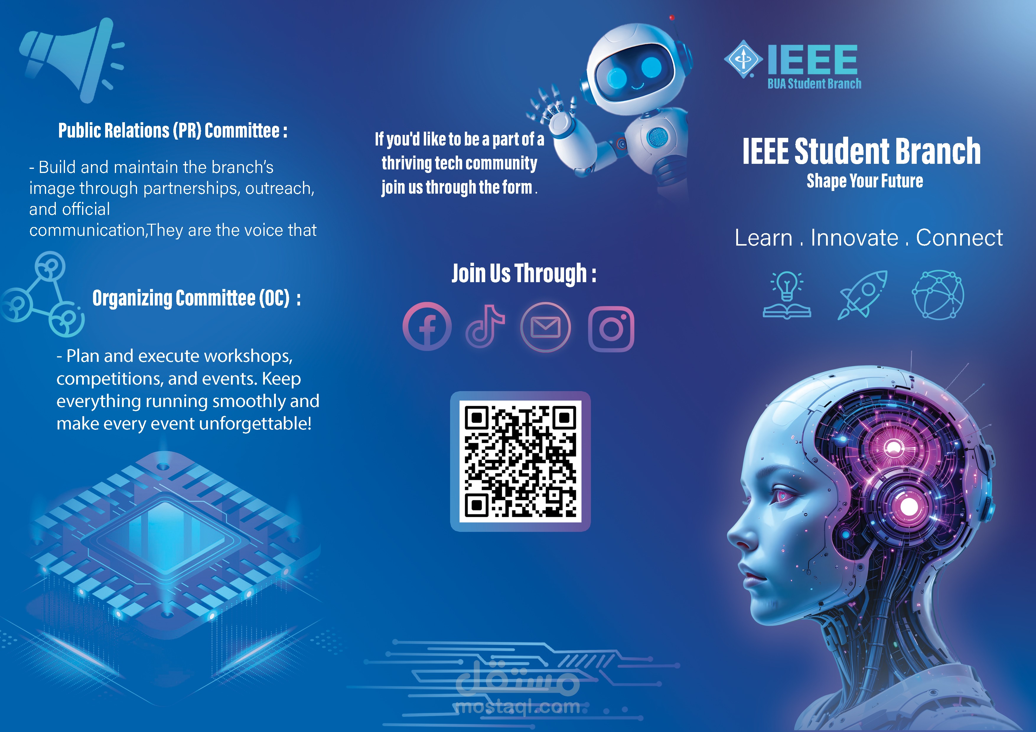 Professional Tri-Fold Brochure Design for IEEE Student Branch