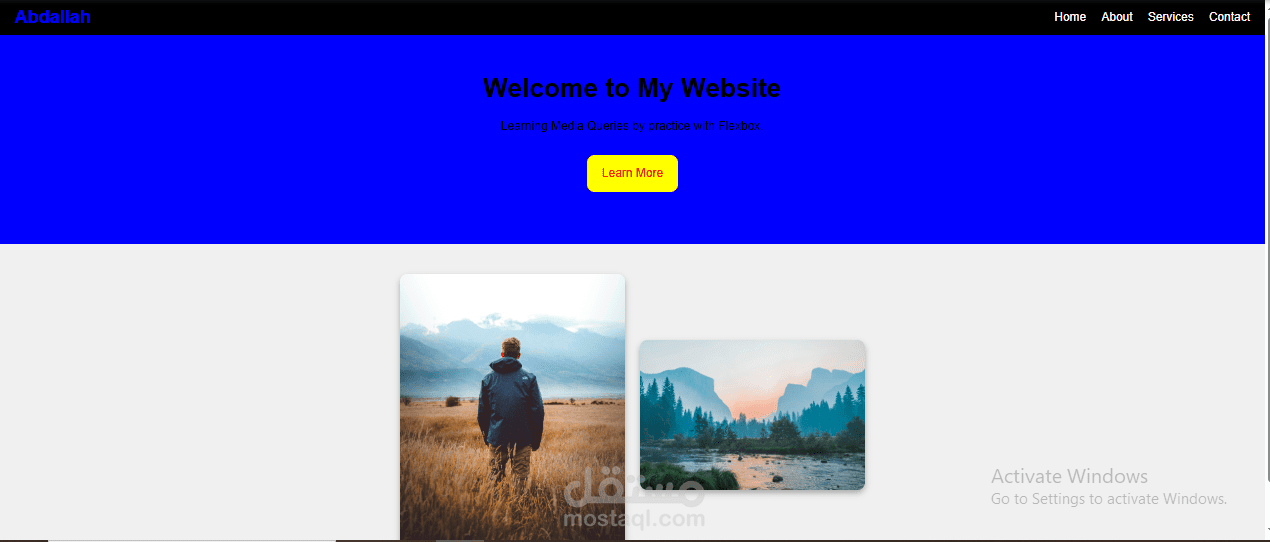 صفحة ويب   باستخدام لغة HTML-CSS