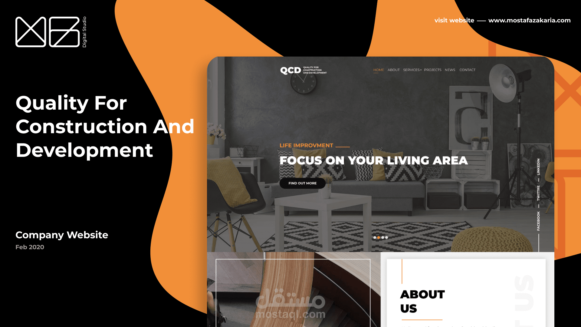 تصميم وتطوير قالب ووردبريس لـ Quality for Construction and Development