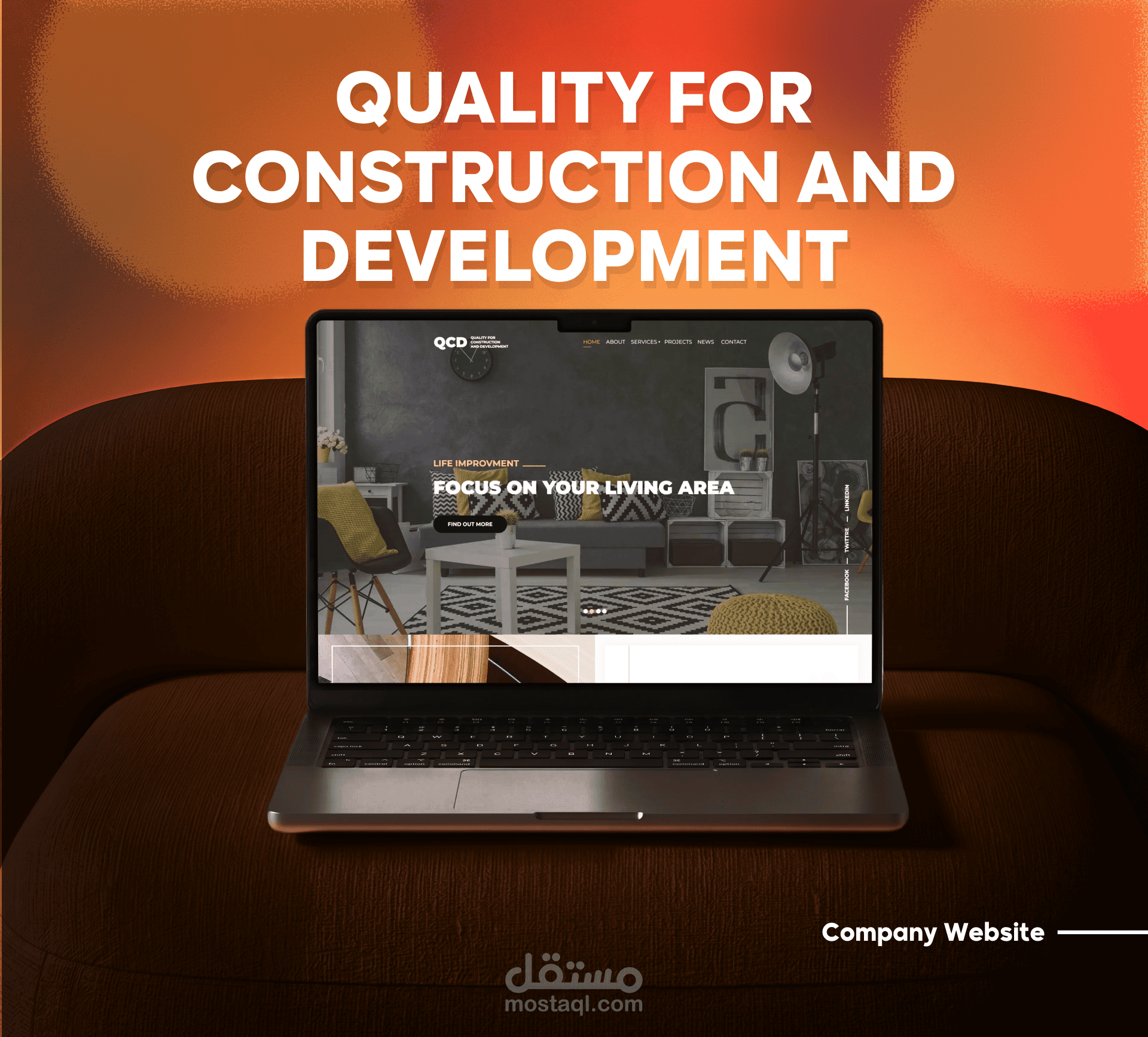 تصميم وتطوير موقع ووردبريس لـشركة  Quality for Construction and Development