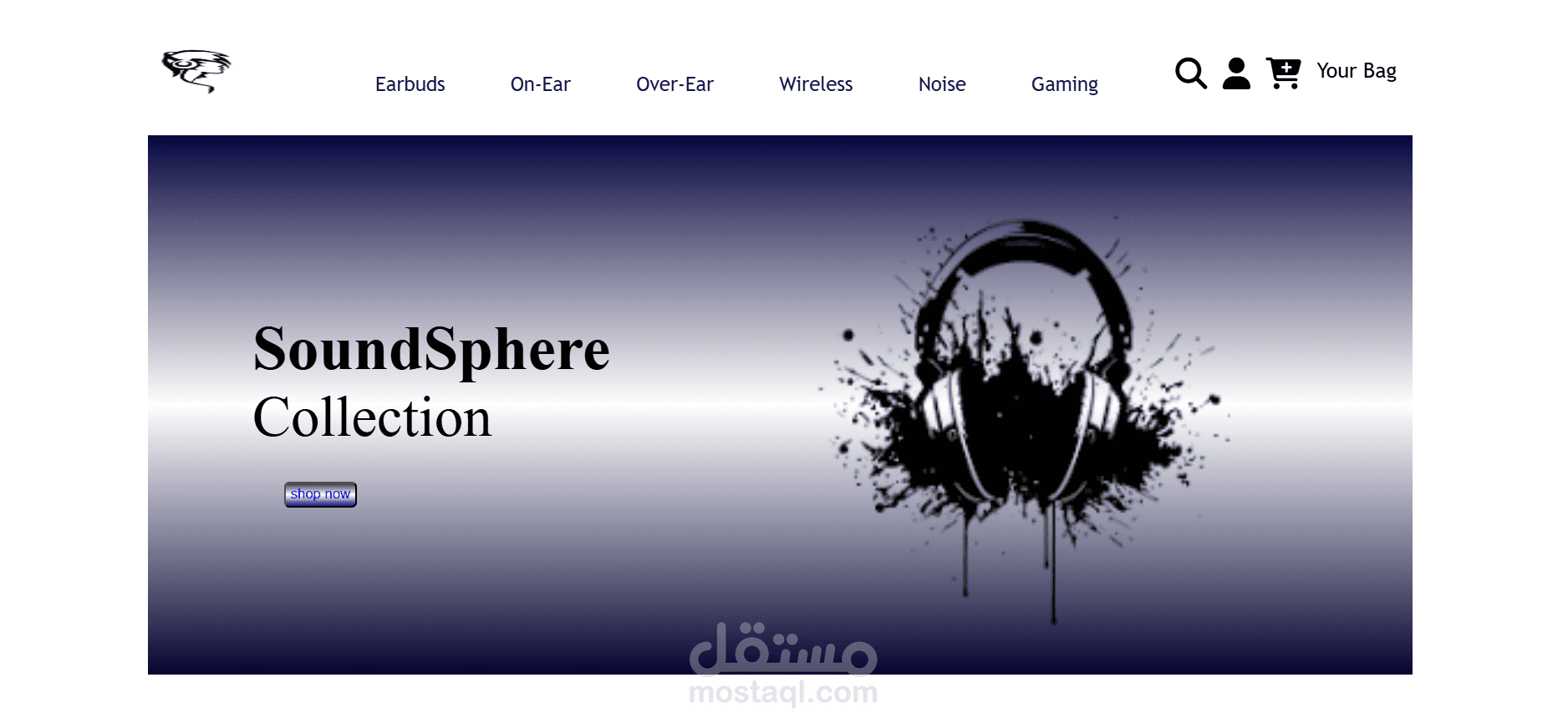 تصميم واجهة متجر إلكتروني متخصص في سماعات الرأس – SoundSphere