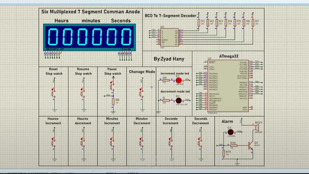Daul-Mode Digital Stopwatch using ATmega32