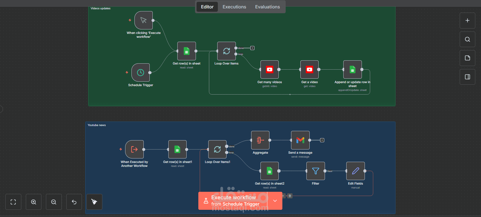 AI Automation Workflow باستخدام n8n: بناء روبوت تيليجرام ذكي يربط Google Sheets بقواعد بيانات Vector (LLM/GenAI)