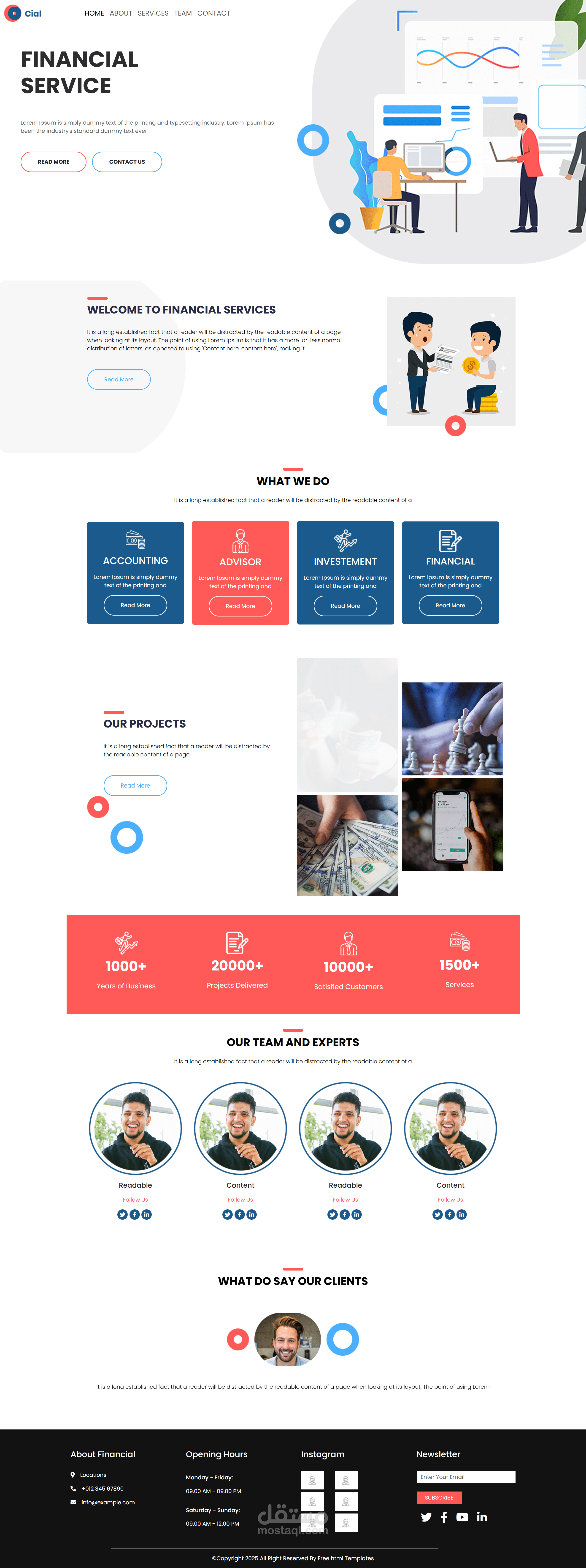 صفحة تعريفية لخدمة تقنية باستخدام قالب Bootstrap