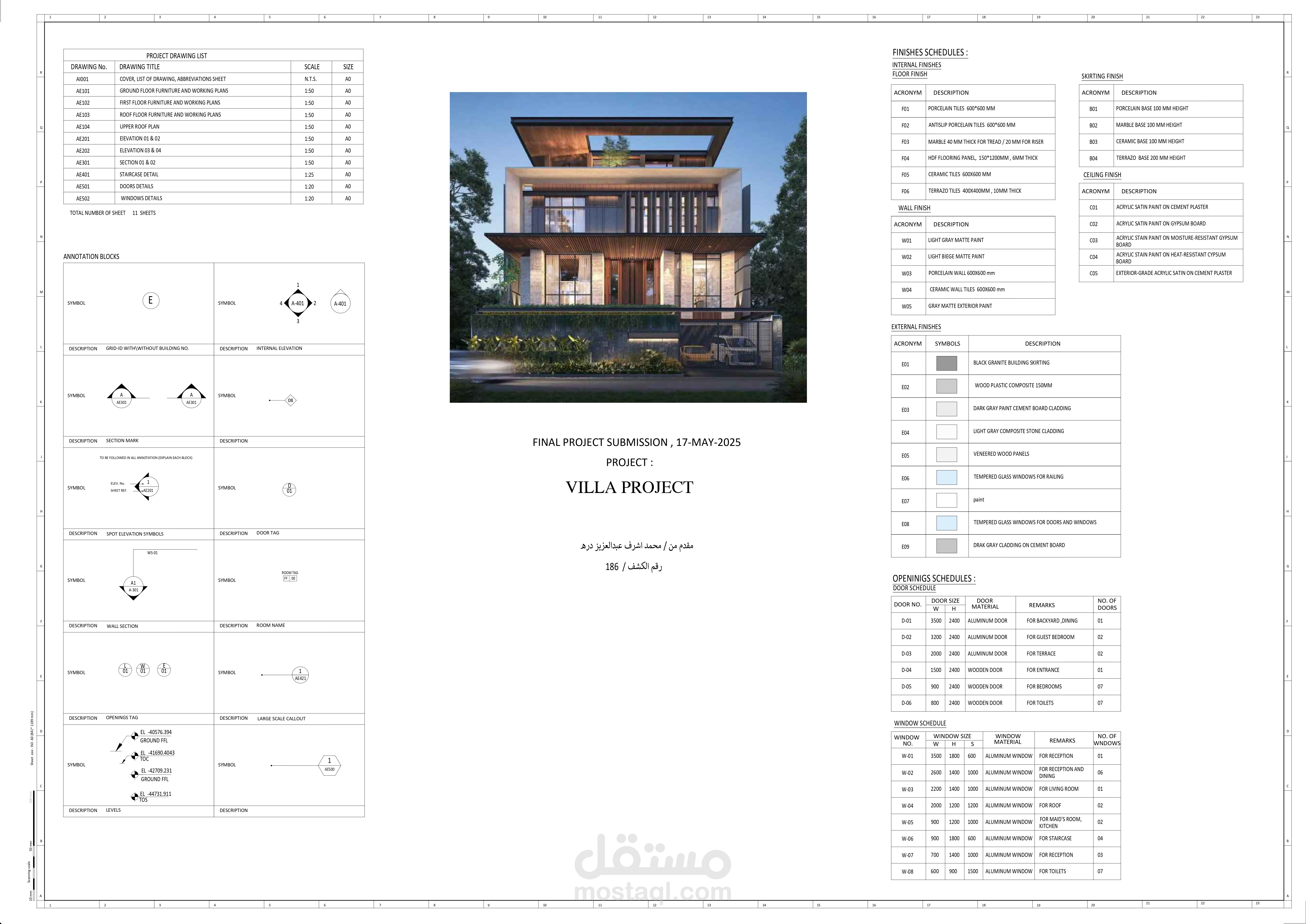 Residential Villa - Working Drawings