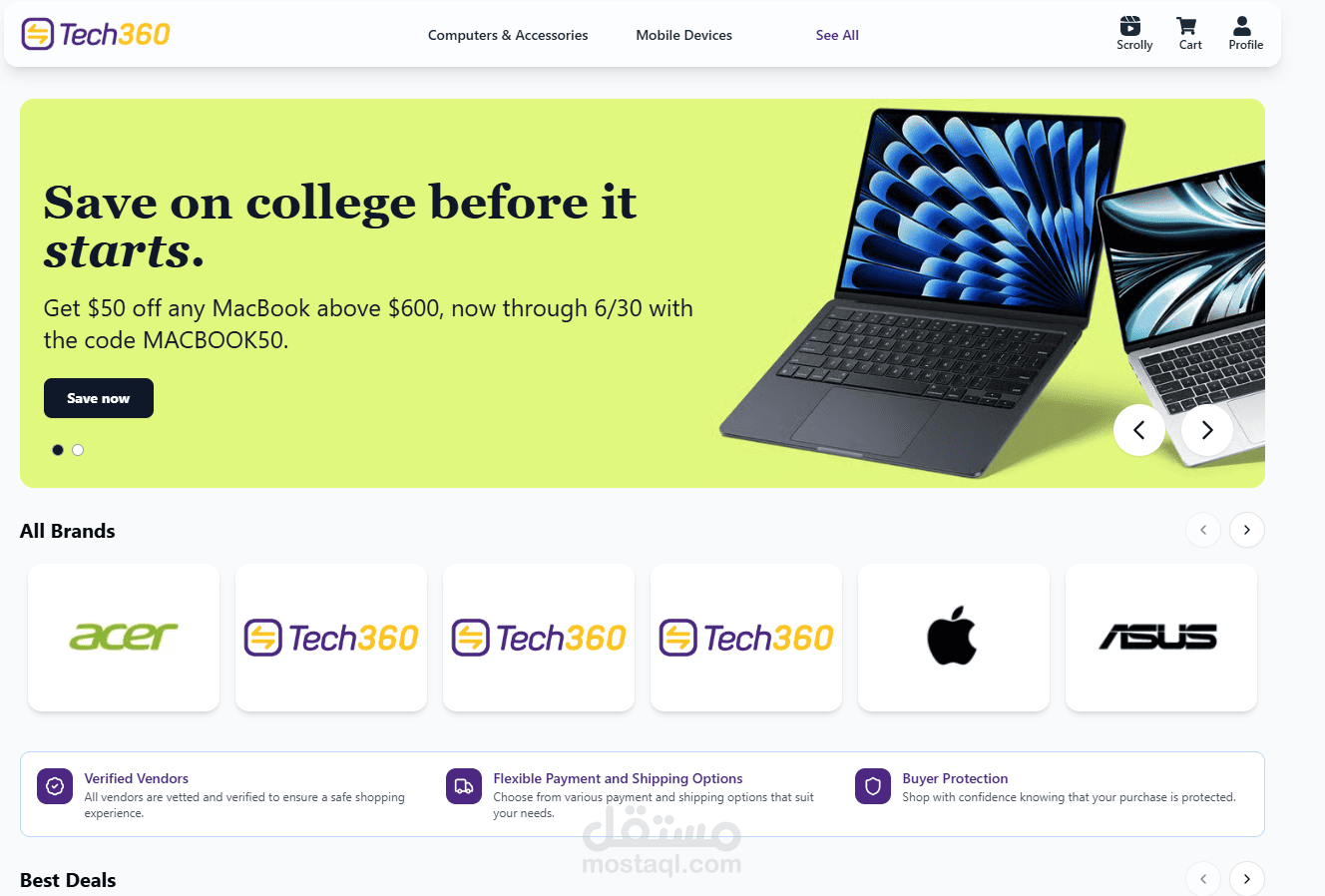tech360 web app | مستقل