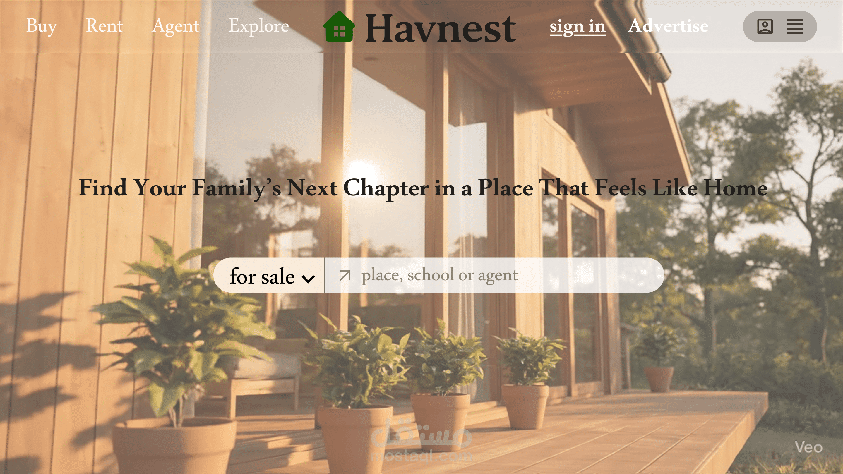 تصميم واجهات موقع ويب حديث باسم "Havnest" – تجربة مستخدم سلسة وهوية بصرية هادئة