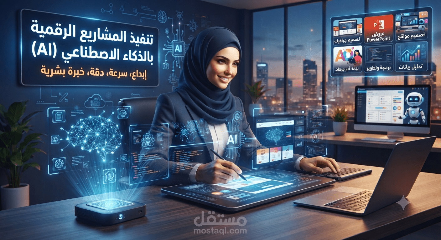 تنفيذ المشاريع الرقمية بالذكاء الاصطناعي (AI)