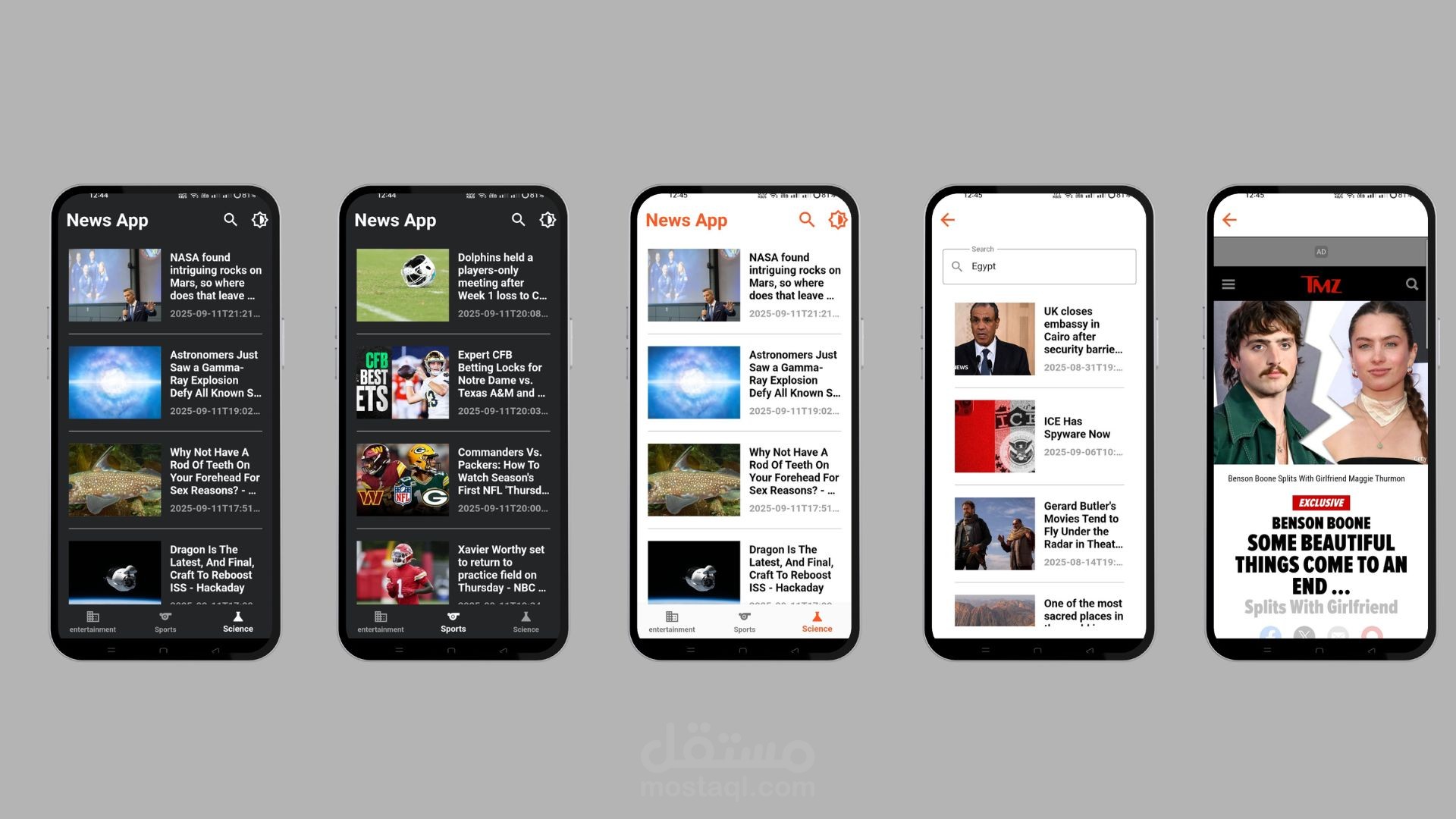 تطبيق أخبار (News App) بتقنيات Flutter وواجهة مستخدم احترافية